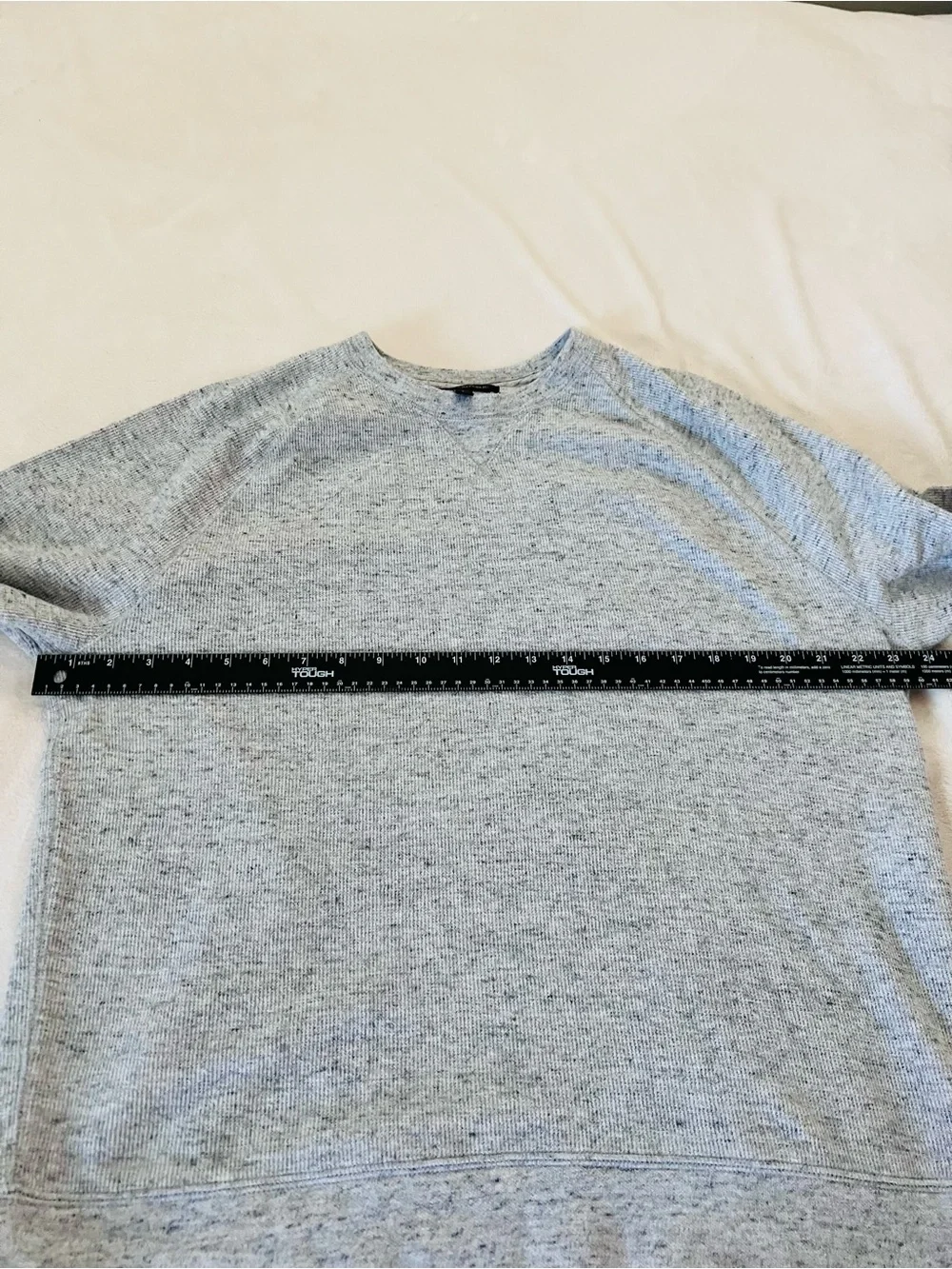 Banana Republic Gray Waffle Crewneck Sweatshirt Pullover Long Sleeve Size Large